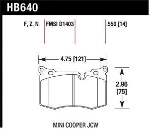 Mini Cooper Brake Pad Sets - Front - Hawk Performance - HP+ Autocross - `09-`10